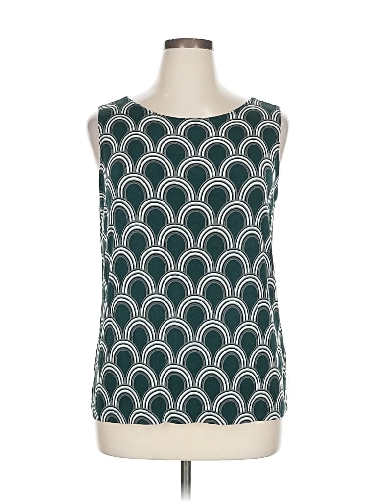 Pre-owned Travelers By Chico's Sleeveless Top Teal Boatneck Tops In Blue