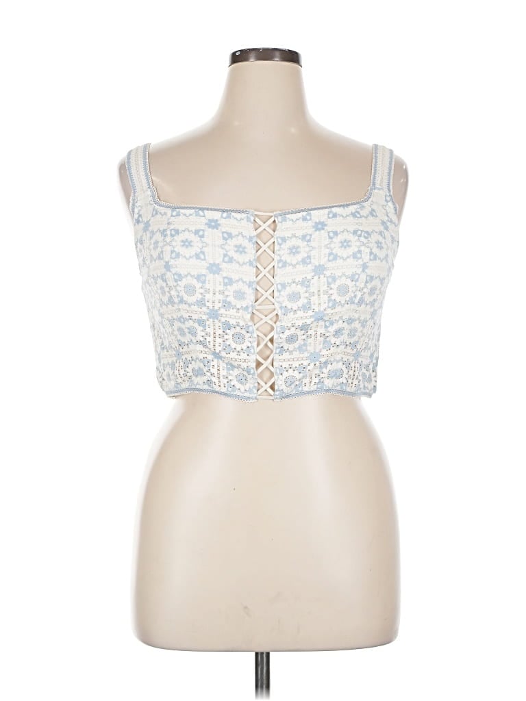 Aerie Tank Top Blue Strapless Neckline Tops In Multi