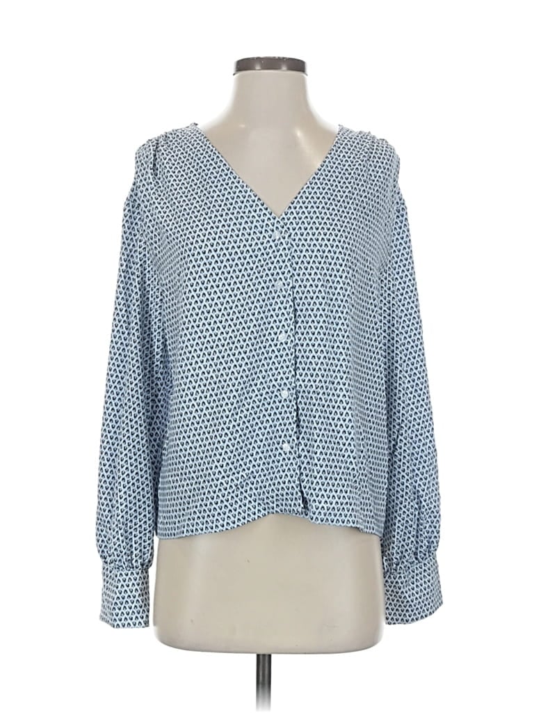 Pre-owned Nordstrom 3/4 Sleeve Blouse In Blue