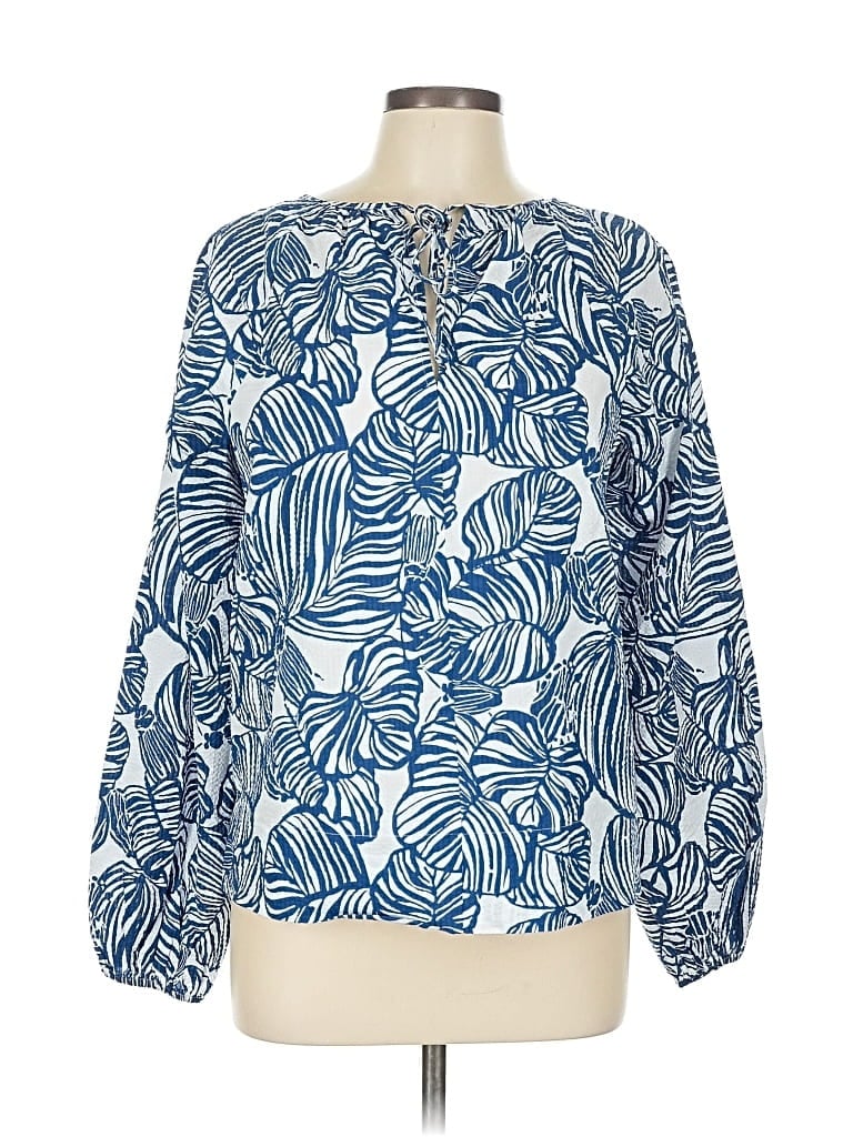 Pre-owned Lilly Pulitzer Long Sleeve Blouse In Blue