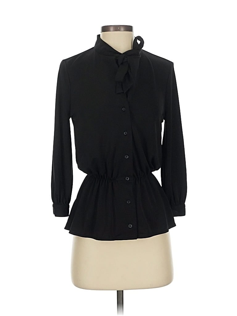 Pre-owned Ann Taylor 3/4 Sleeve Blouse In Black