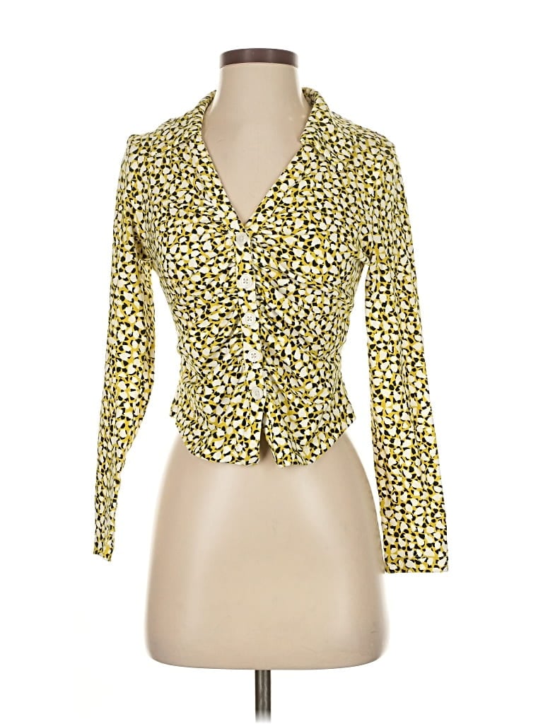 Pre-owned Maeve By Anthropologie 3/4 Sleeve Blouse In Yellow