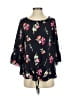 White Birch Black 3/4 Sleeve Blouse Size S - photo 1