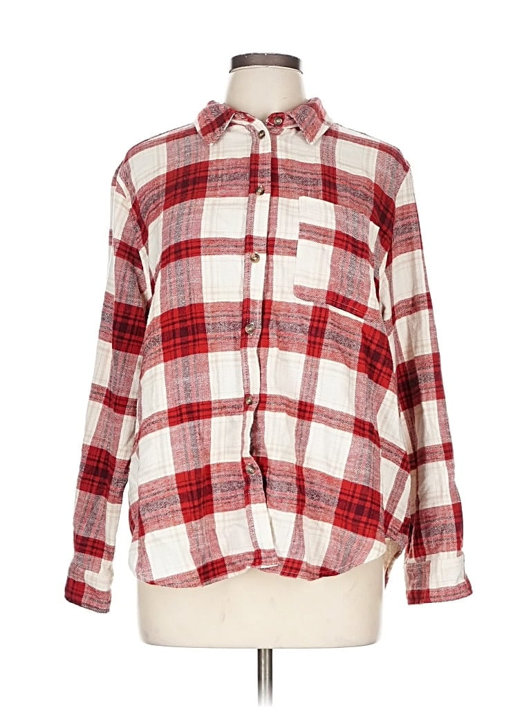 Pre-owned Love Tree Long Sleeve Button Down Shirt In Red