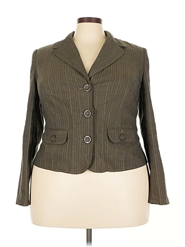Pre-owned Lane Bryant Blazer Jacket In Brown