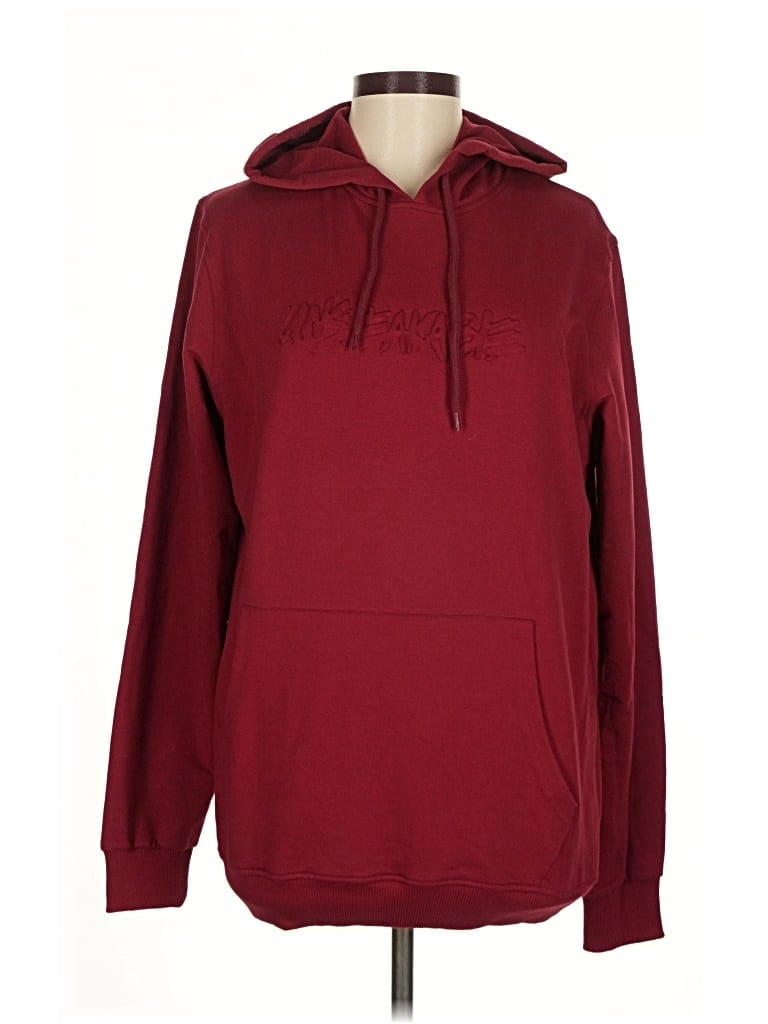 Pre-owned Assorted Brands Pullover Hoodie In Burgundy