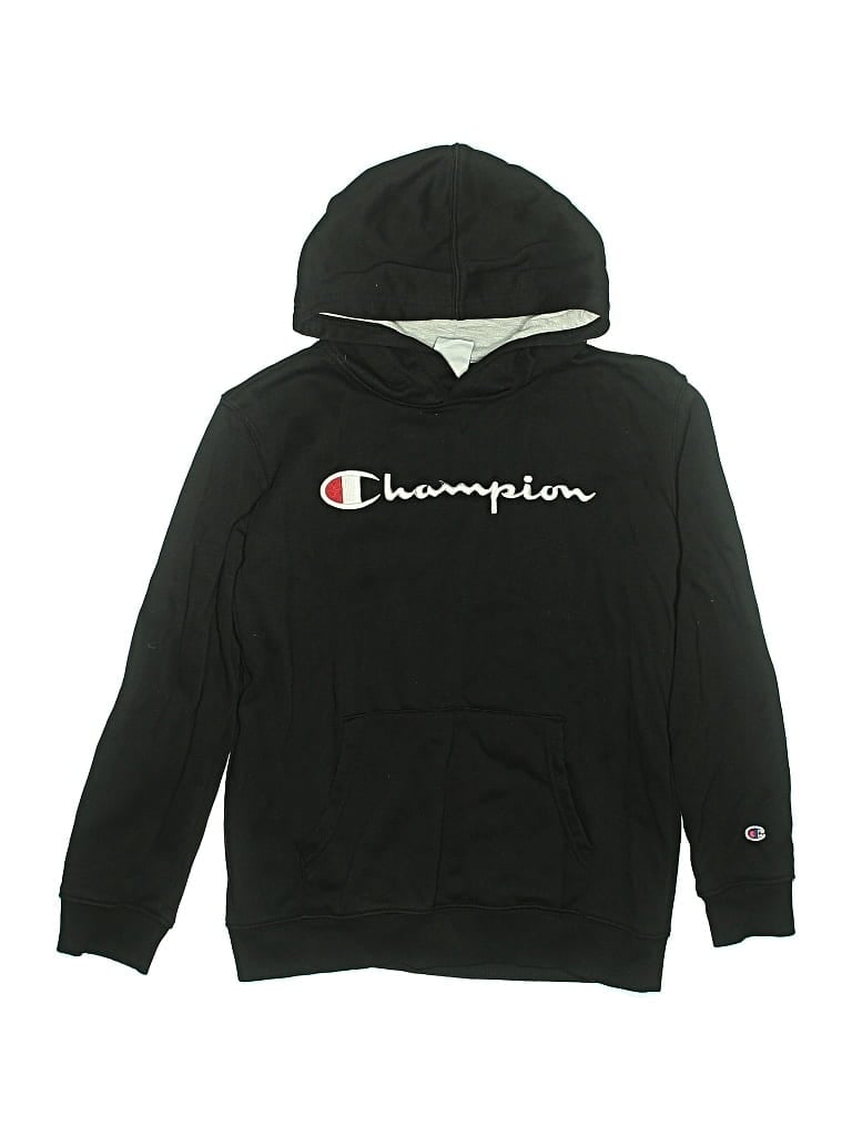 Pre-owned Champion Kids' Pullover Hoodie In Black