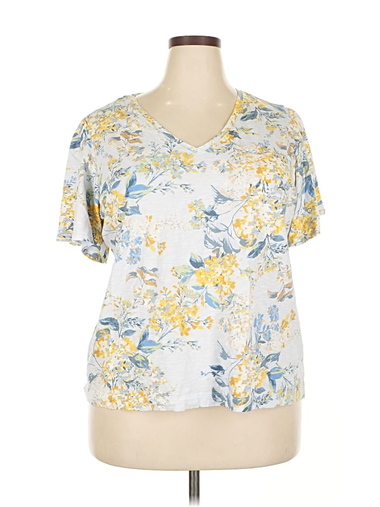 Pre-owned Lc Lauren Conrad Short Sleeve Blouse In Yellow