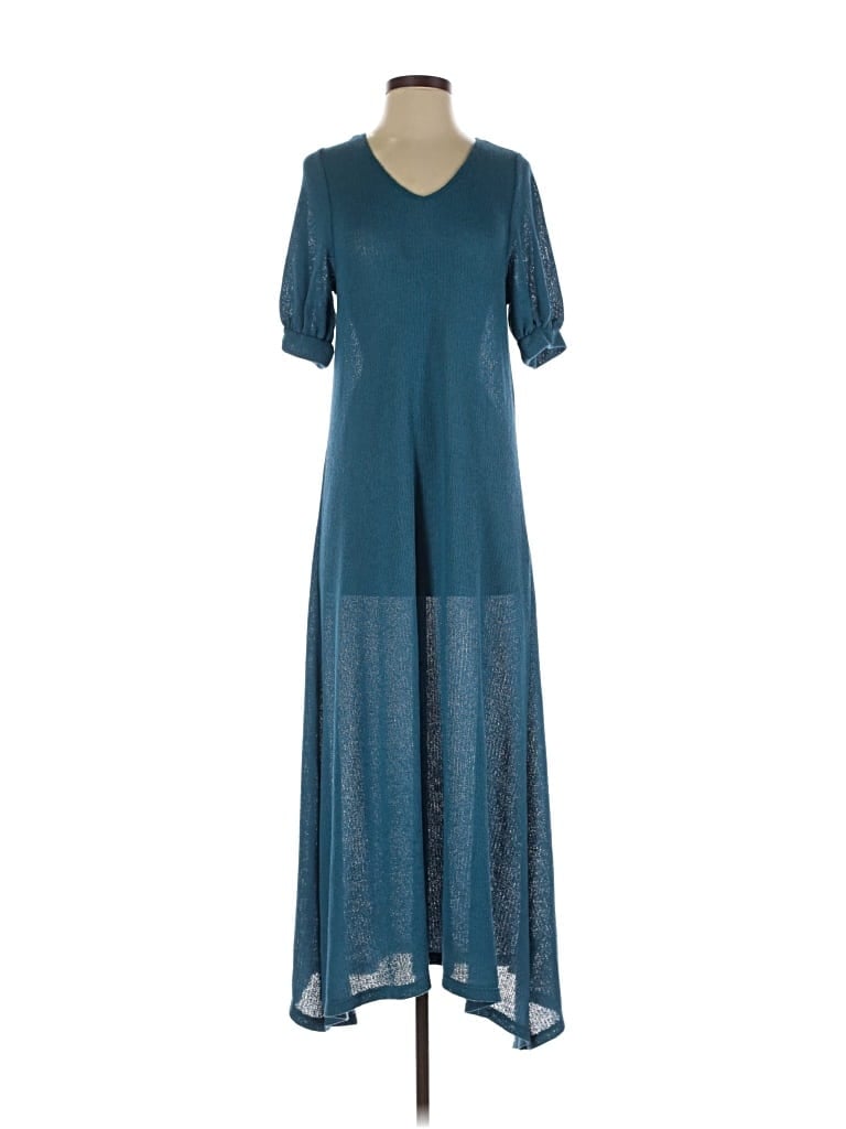 Pre-owned Fp Beach Casual Dress In Blue