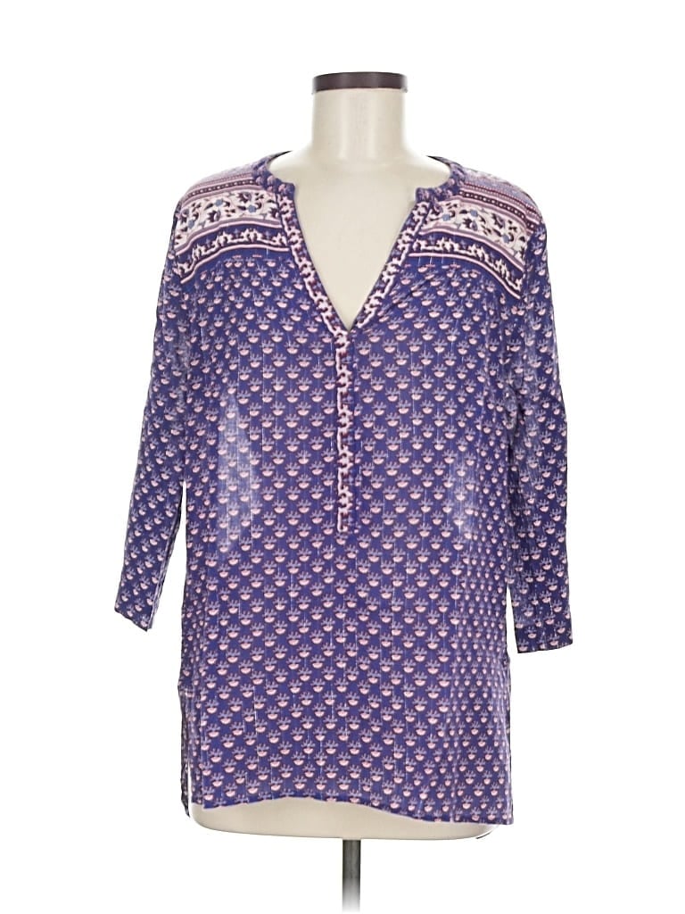 Pre-owned Bcbgmaxazria 3/4 Sleeve Blouse In Blue