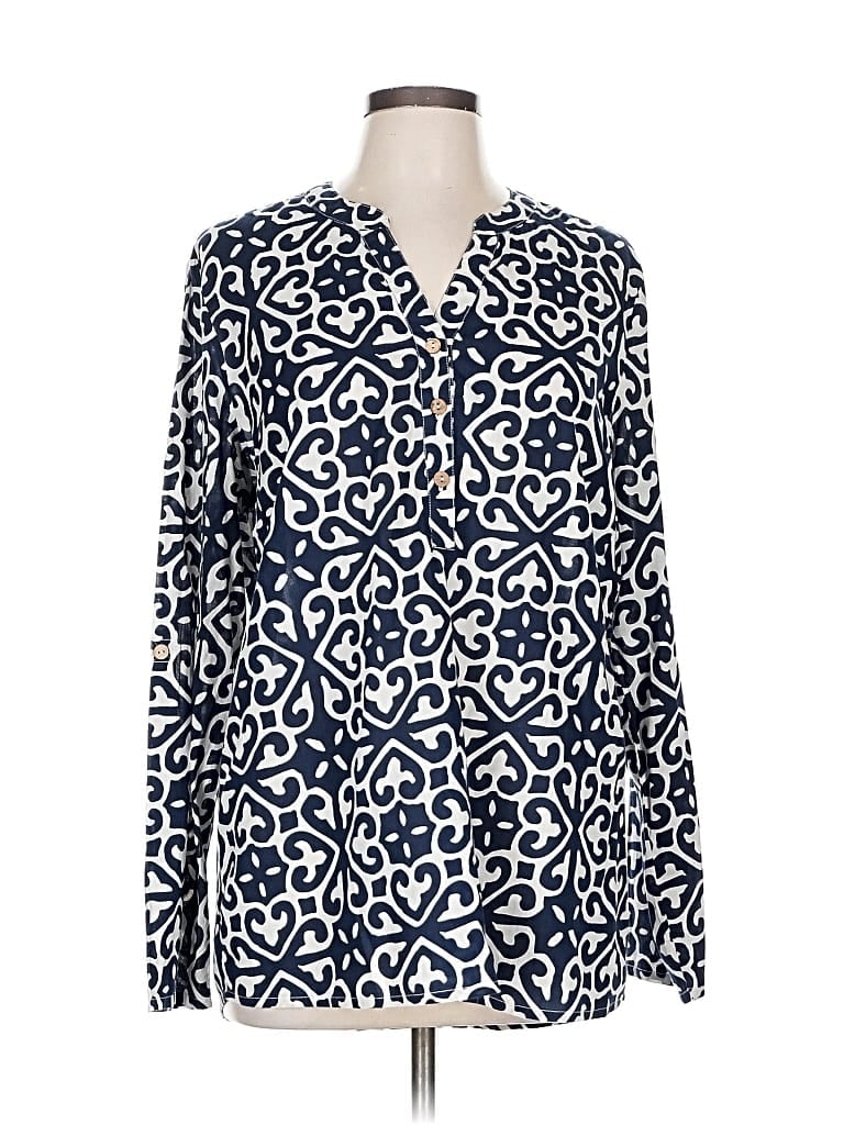 Pre-owned Charlie Long Sleeve Blouse In Blue