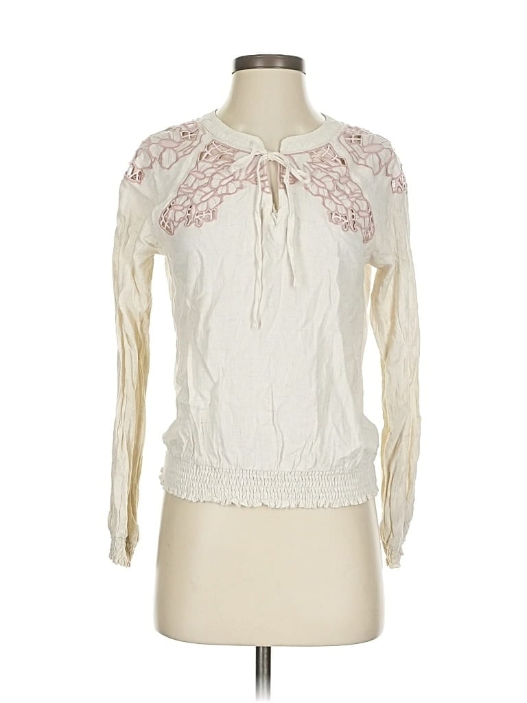 Pre-owned Mystree Long Sleeve Blouse In White