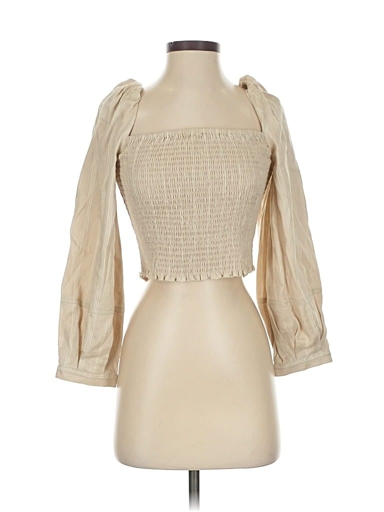 Pre-owned Derek Lam 10 Crosby 3/4 Sleeve Blouse In Brown