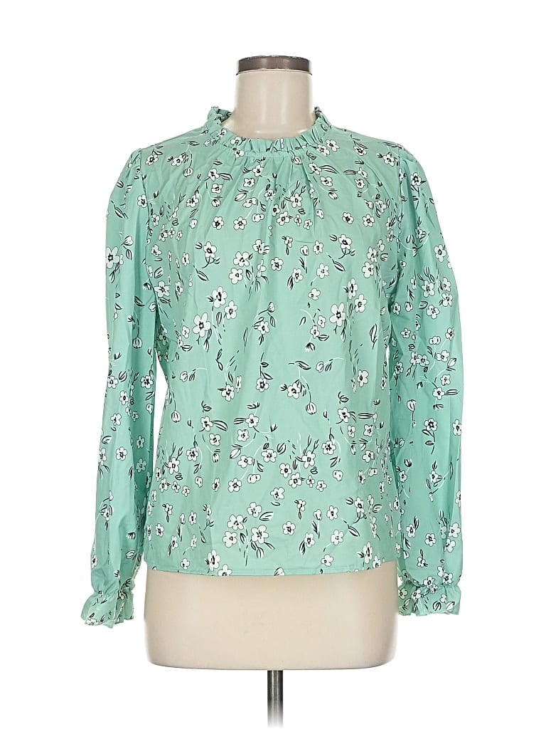 Pre-owned Unbranded Long Sleeve Blouse In Green