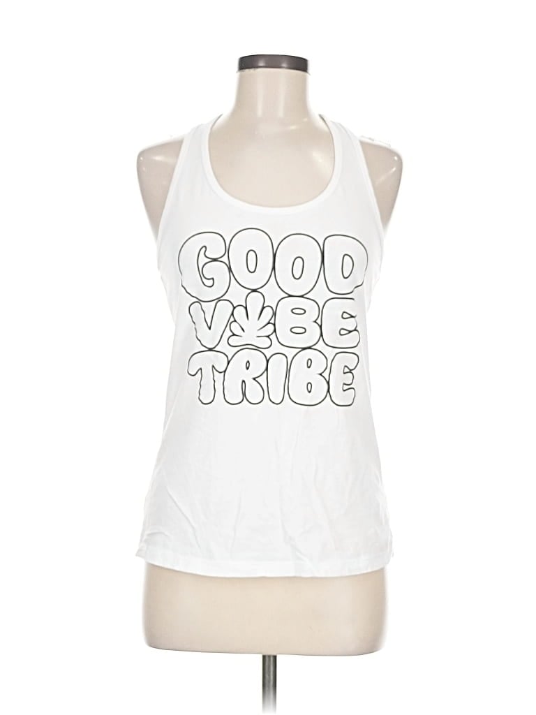 Pre-owned Bella+canvas Tank Top White Halter Neckline Tops