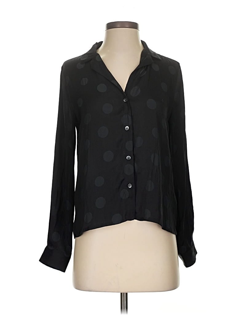 Pre-owned Madewell Long Sleeve Blouse In Black