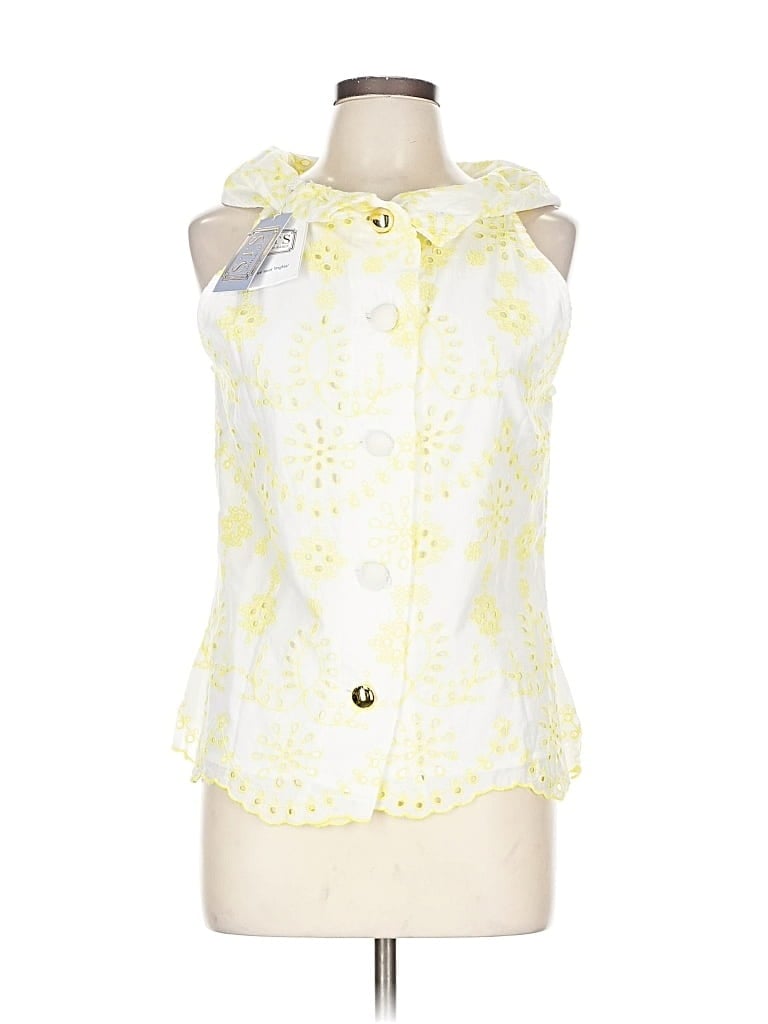Pre-owned Sail To Sable Sleeveless Blouse In Yellow