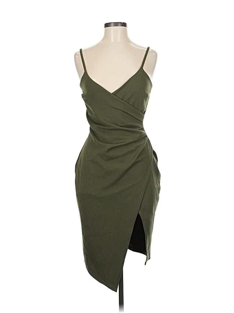 Pre-owned Prettylittlething Cocktail Dress In Green