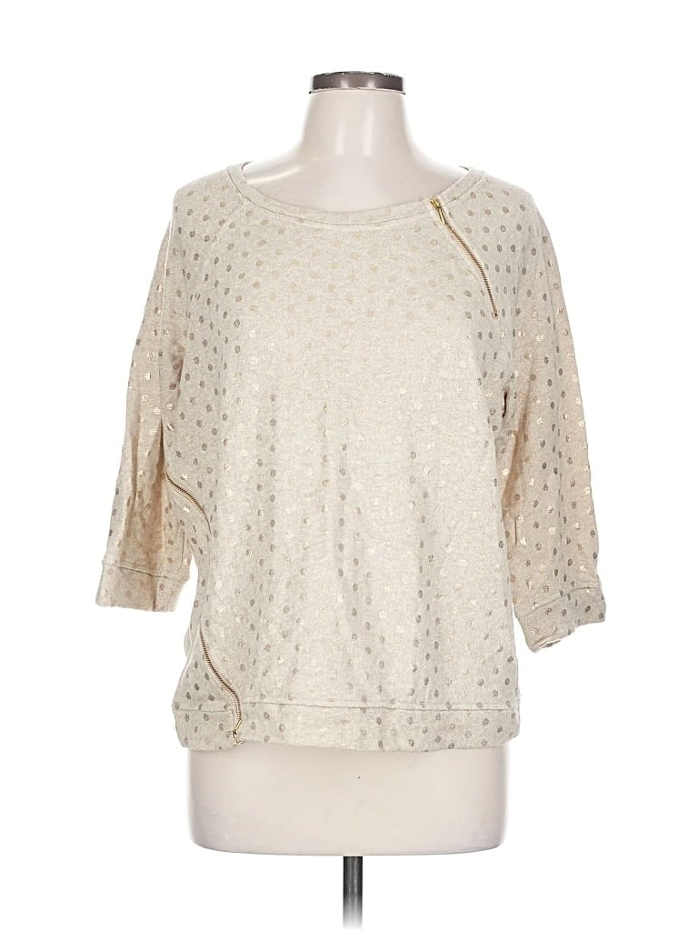 Pre-owned The Limited 3/4 Sleeve Top Ivory Boatneck Tops In White