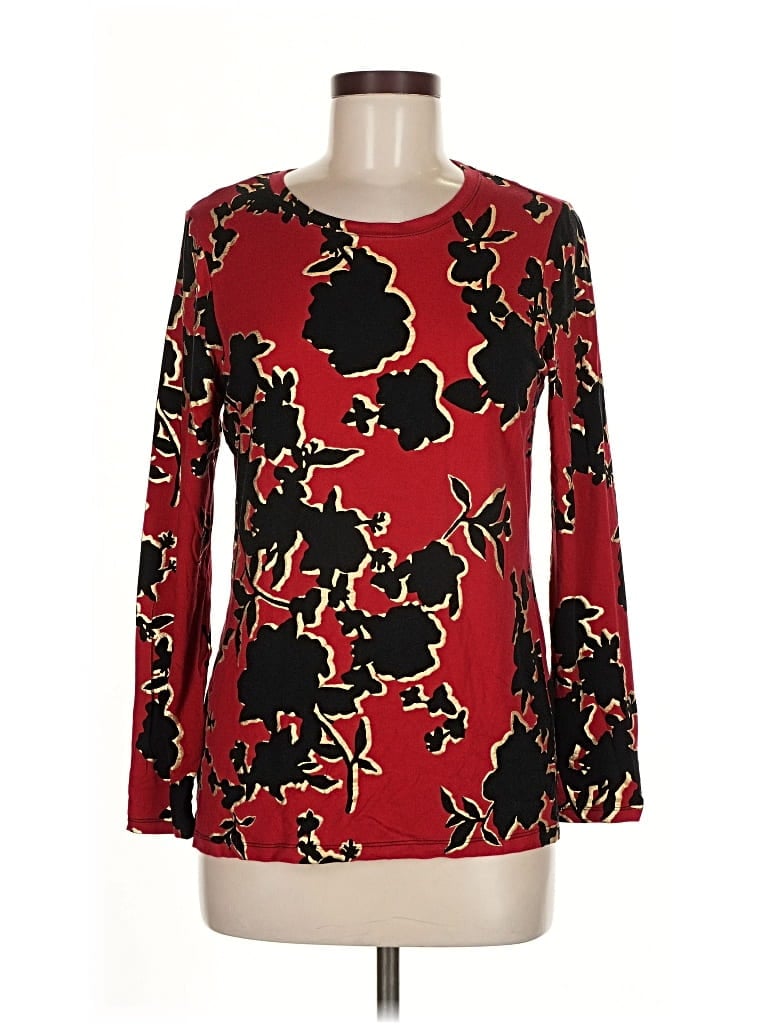 Pre-owned Chico's Long Sleeve T-shirt In Red