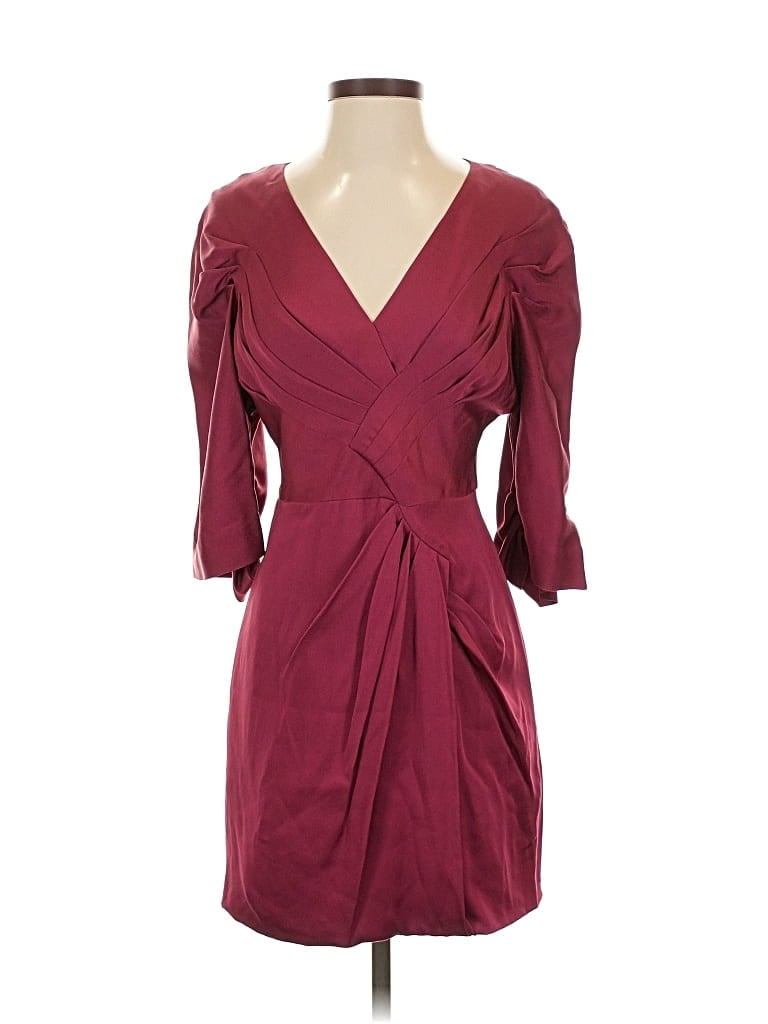 Pre-owned Bcbgmaxazria Cocktail Dress In Burgundy
