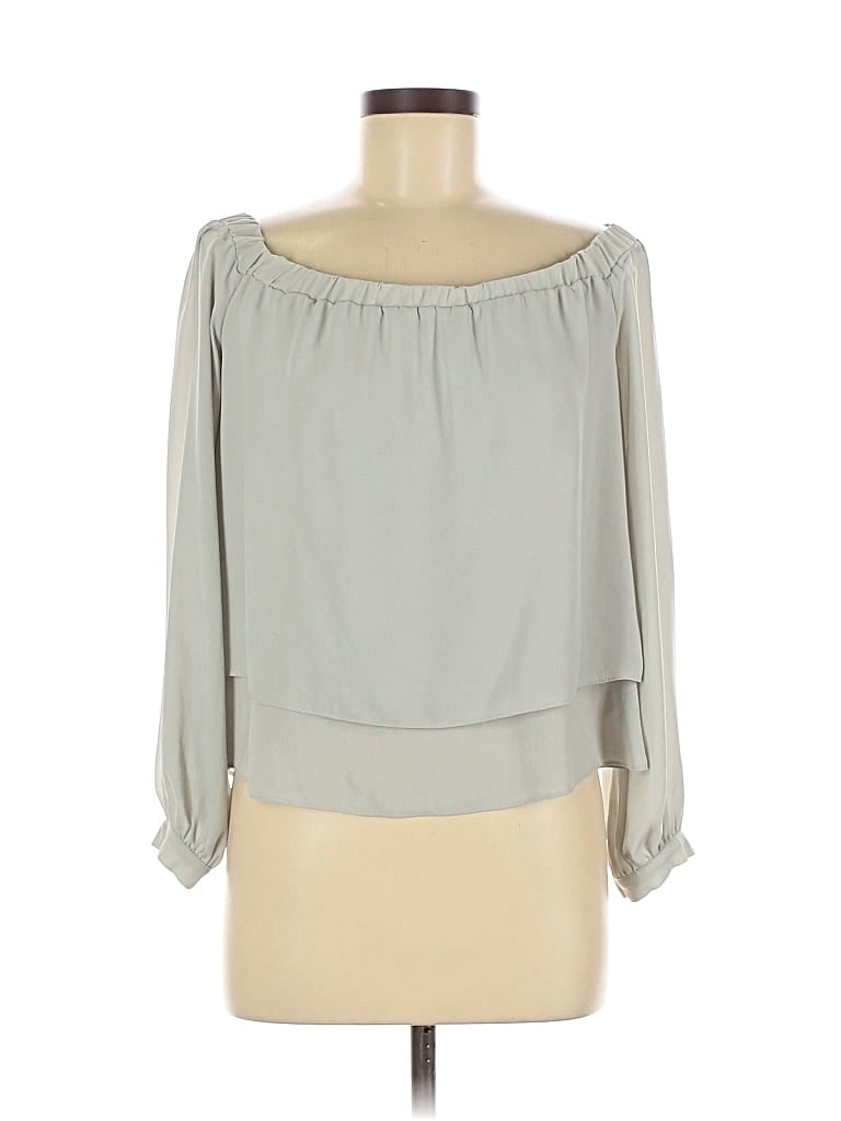 Pre-owned Asos Design 3/4 Sleeve Blouse In Gray