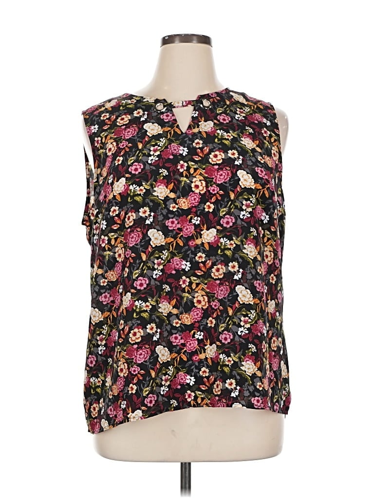 Pre-owned Christopher & Banks Sleeveless Blouse In Black