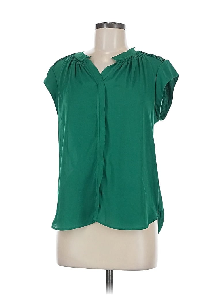 Pre-owned Daniel Rainn Short Sleeve Blouse In Green