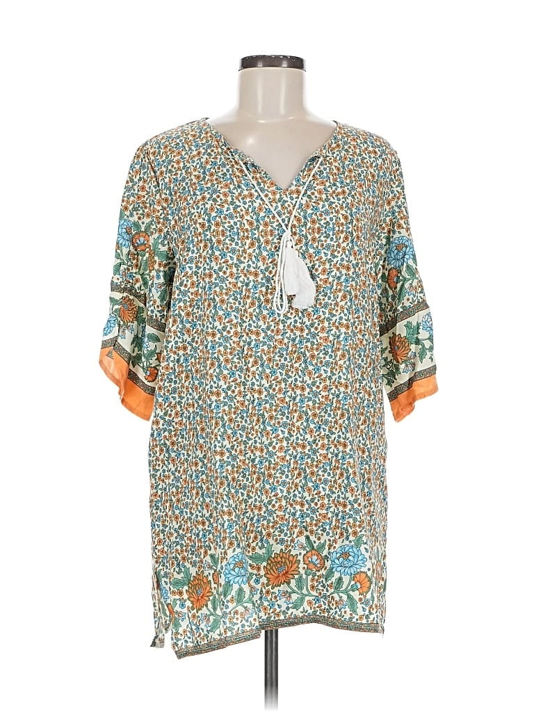 Pre-owned Halife 3/4 Sleeve Blouse In Blue