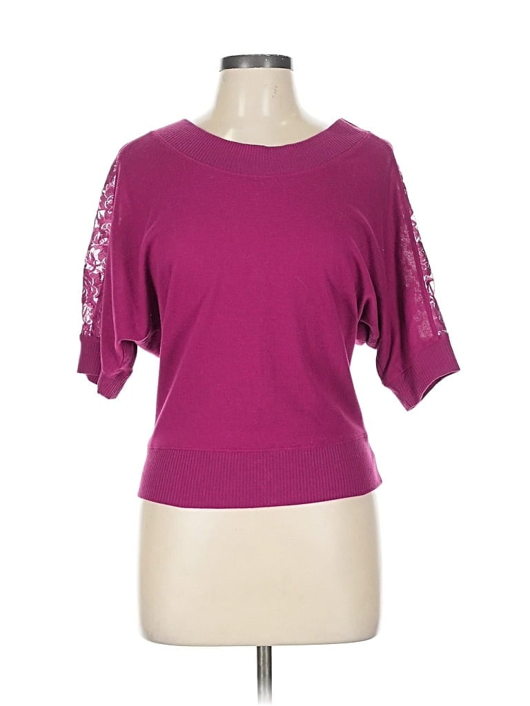 Pre-owned Eyeshadow Short Sleeve Top Purple Boatneck Tops