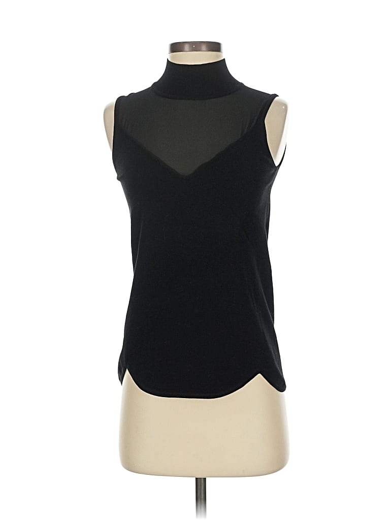 Pre-owned Carmen Marc Valvo Sleeveless Top Black Halter Neckline Tops