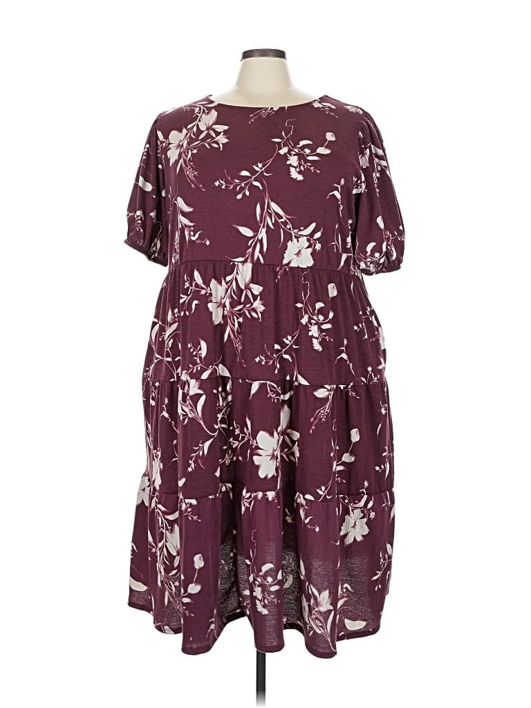 Pre-owned Ava & Viv Casual Dress In Burgundy