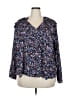 Joie 100% Viscose Blue Purple 3/4 Sleeve Blouse Size 2X - photo 1