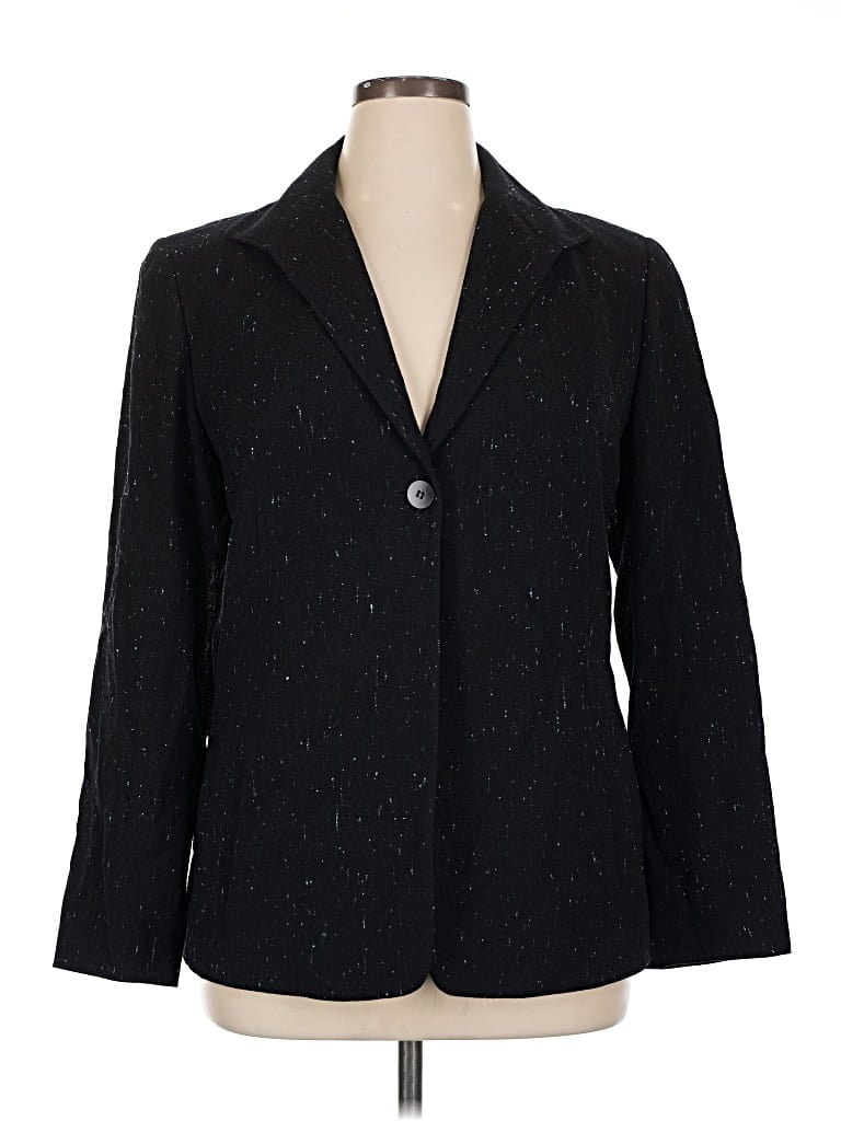 Pre-owned Lafayette 148 Wool Blazer Jacket In Black