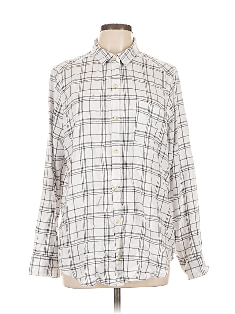 Pre-owned Hollister Long Sleeve Button Down Shirt In Silver