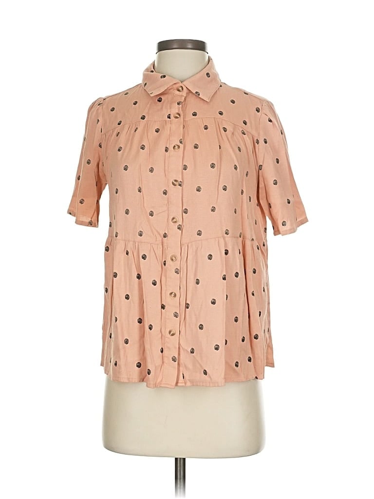 Pre-owned Polagram Short Sleeve Blouse In Orange