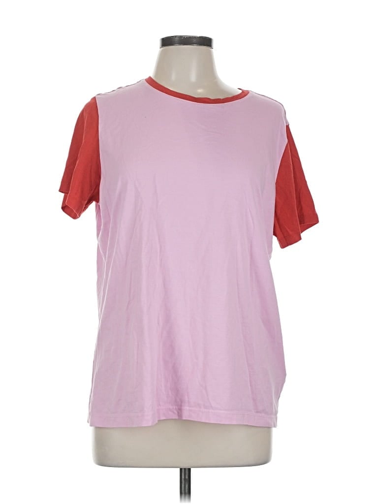 Pre-owned Lands' End Short Sleeve T-shirt In Pink