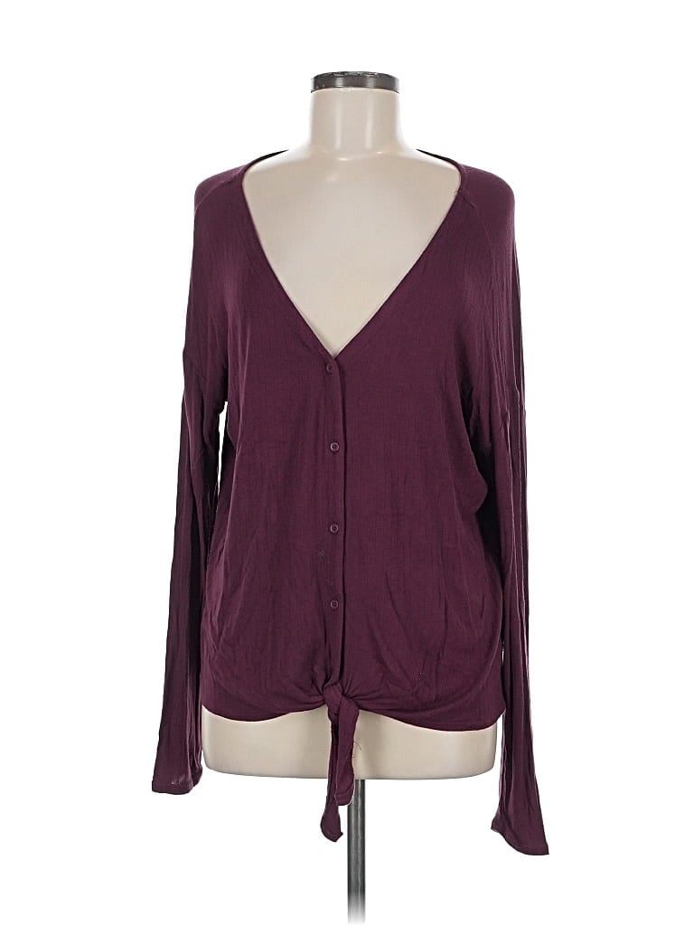 Pre-owned 14th & Union Long Sleeve T-shirt In Burgundy