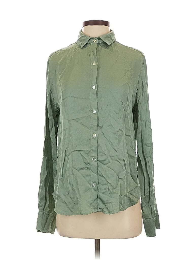 Pre-owned Bella Dahl Long Sleeve Blouse In Green