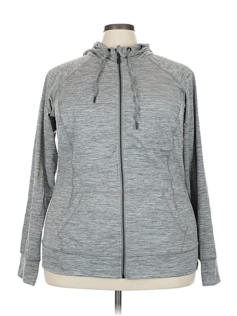 Pre-owned Happy Camper X Torrid Zip Up Hoodie In Gray
