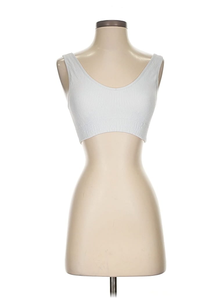 Pre-owned Aerie Tank Top Silver Strapless Neckline Tops