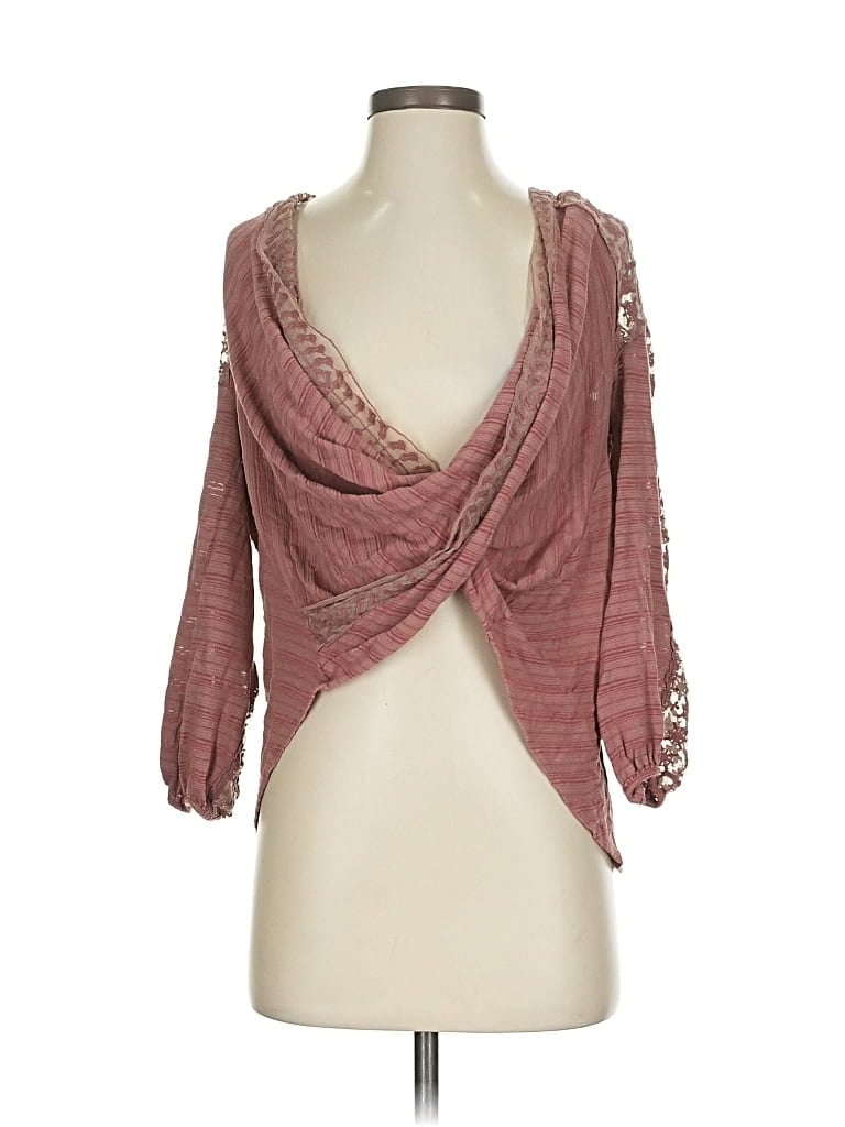 Pre-owned Free People 3/4 Sleeve Blouse In Pink