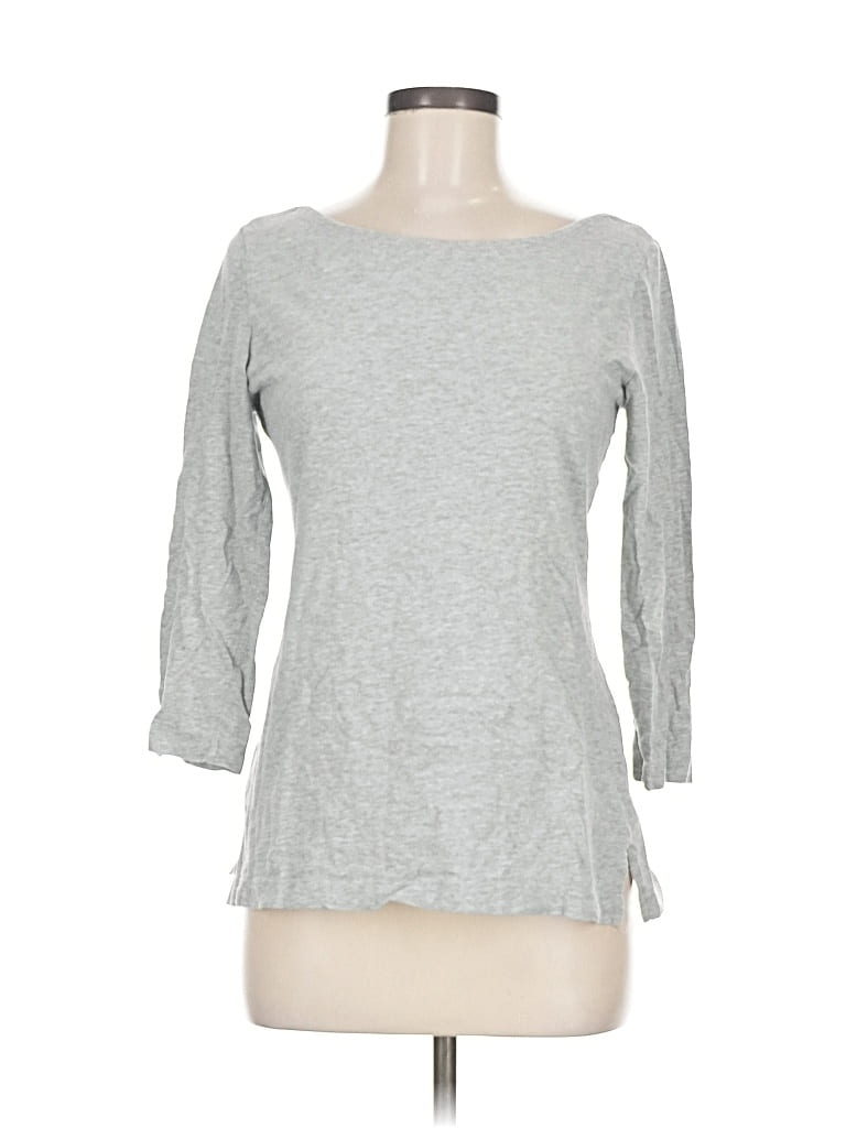 Pre-owned Merona 3/4 Sleeve T-shirt In Gray
