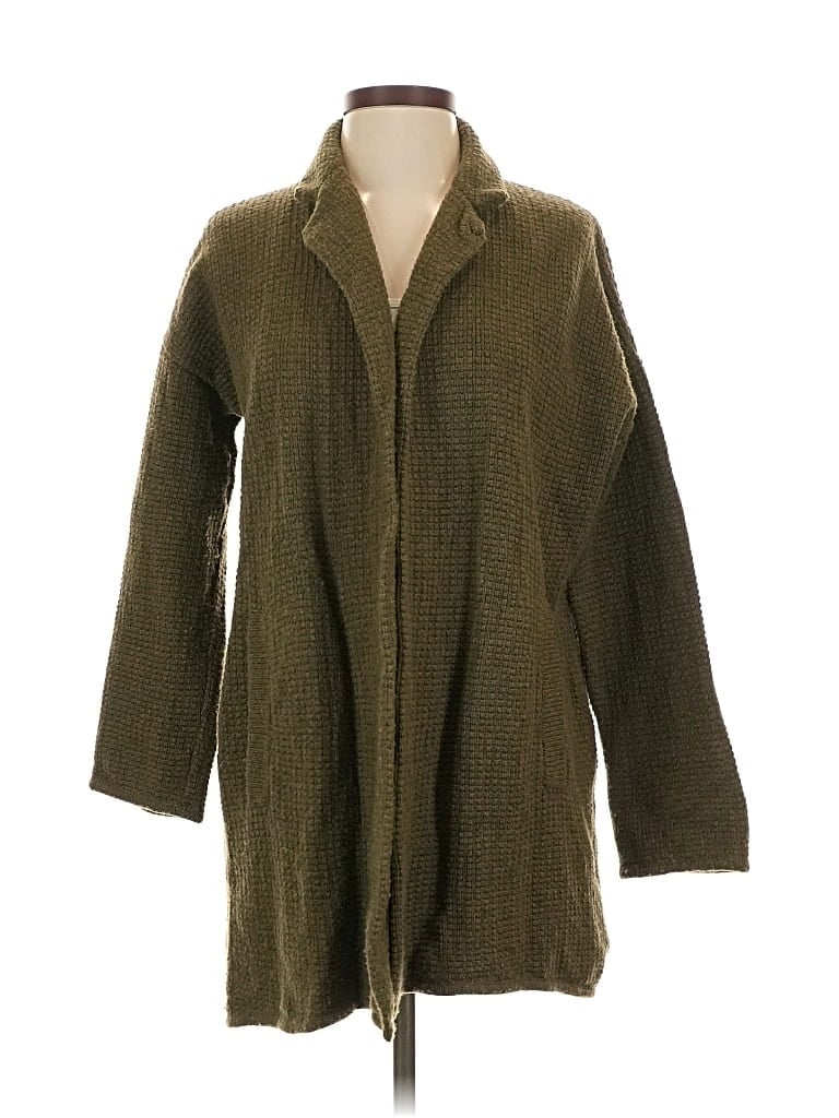 Pre-owned Madewell Wool Cardigan Sweater In Green