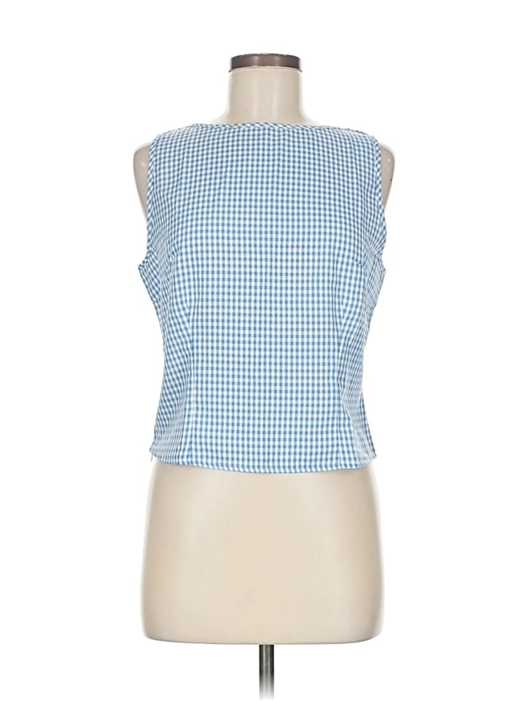 Pre-owned Shein Sleeveless Blouse In Blue