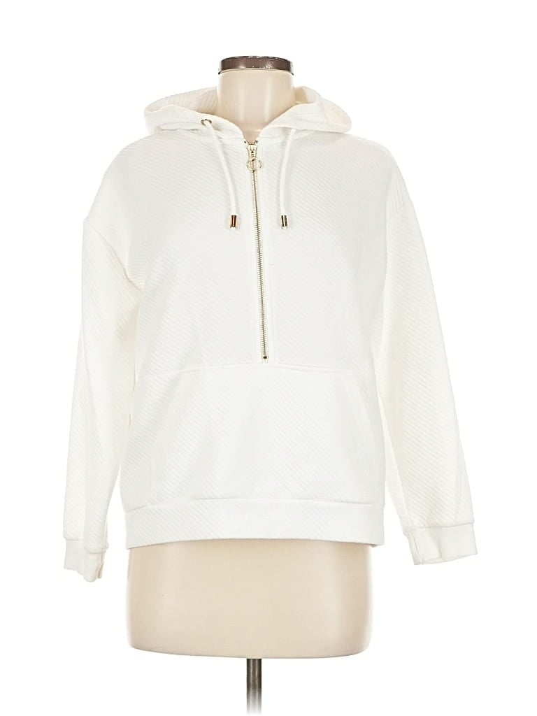Pre-owned Assorted Brands Zip Up Hoodie In White