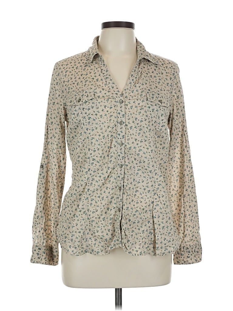 Pre-owned Sonoma Life + Style Long Sleeve Blouse In Brown