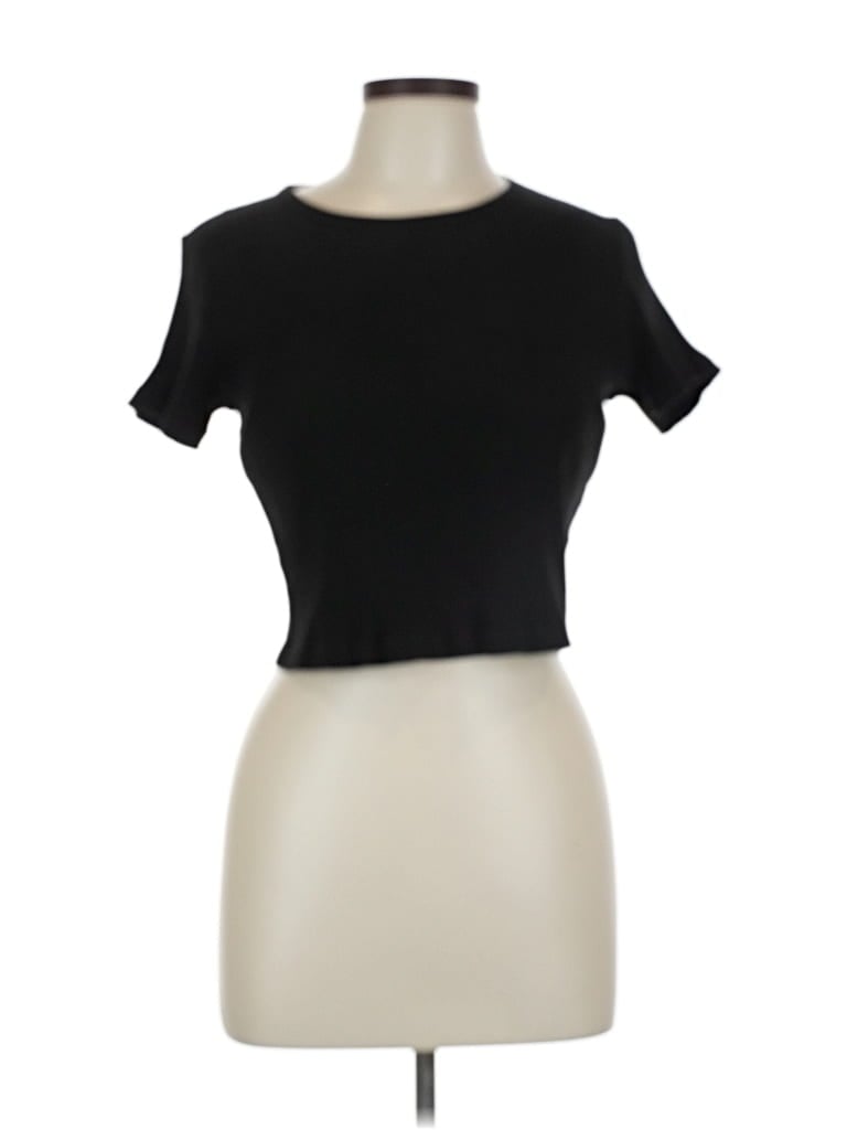 Pre-owned Uniqlo Short Sleeve Turtleneck In Black