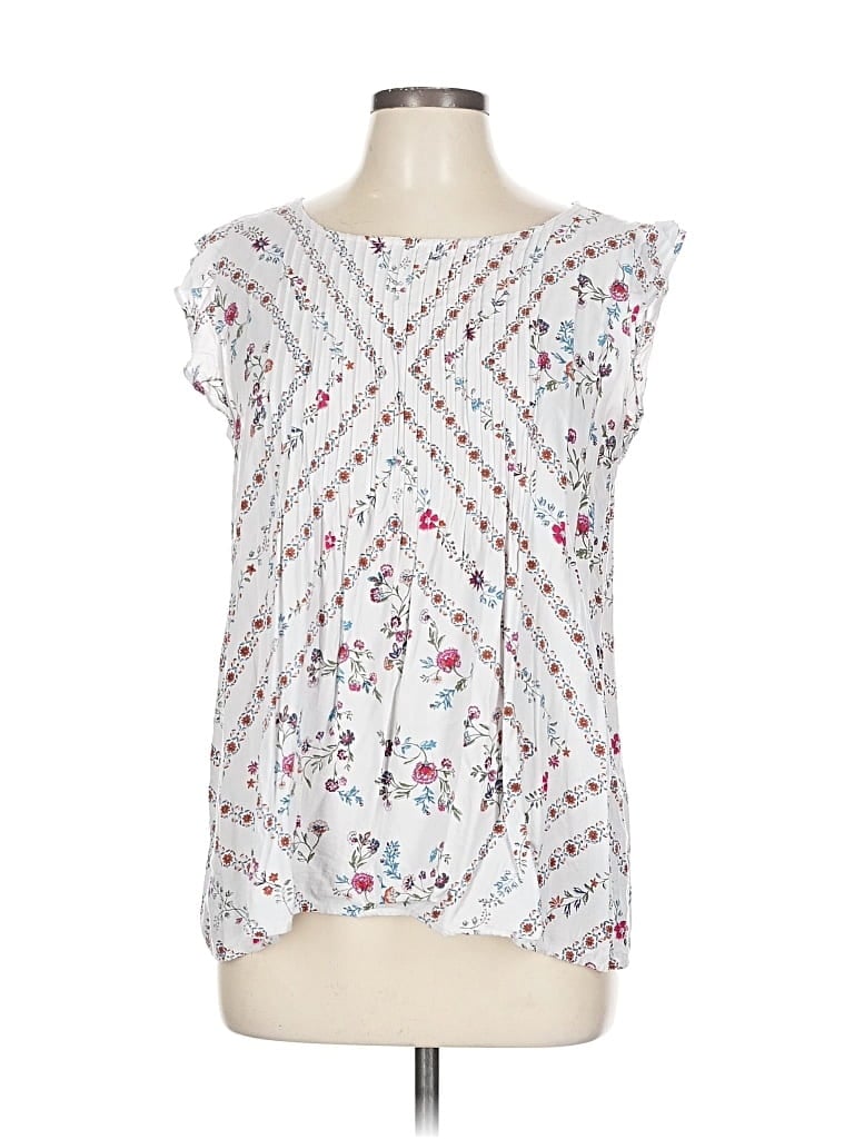 Pre-owned Old Navy Short Sleeve Blouse In White
