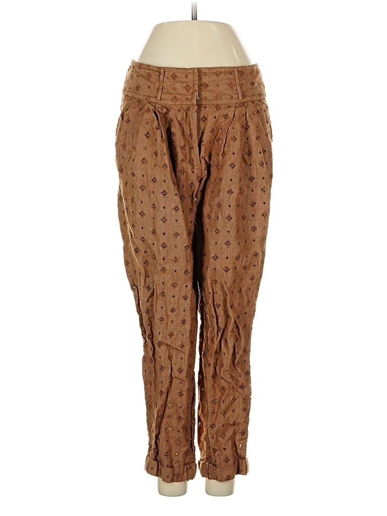 Pre-owned Tracy Reese Linen Pants In Brown